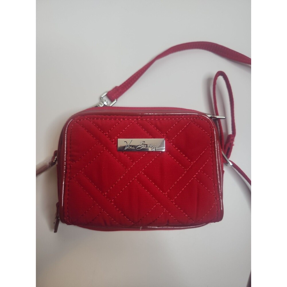 VERA BRADLEY On the Square Crossbody Wallet Bag Red EUC